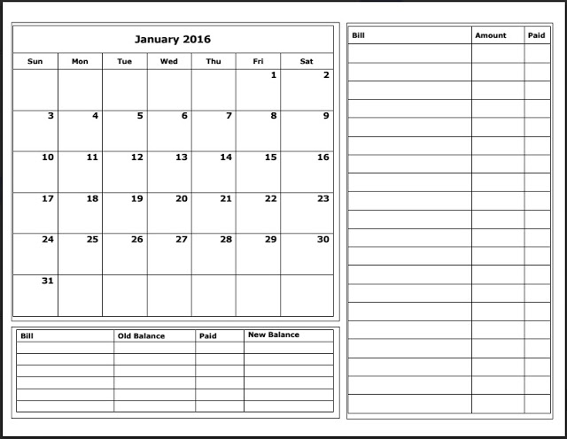 2016 regular budget calendars
