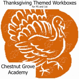 Thanksgiving Themed Workboxes by Chestnut Grove Academy