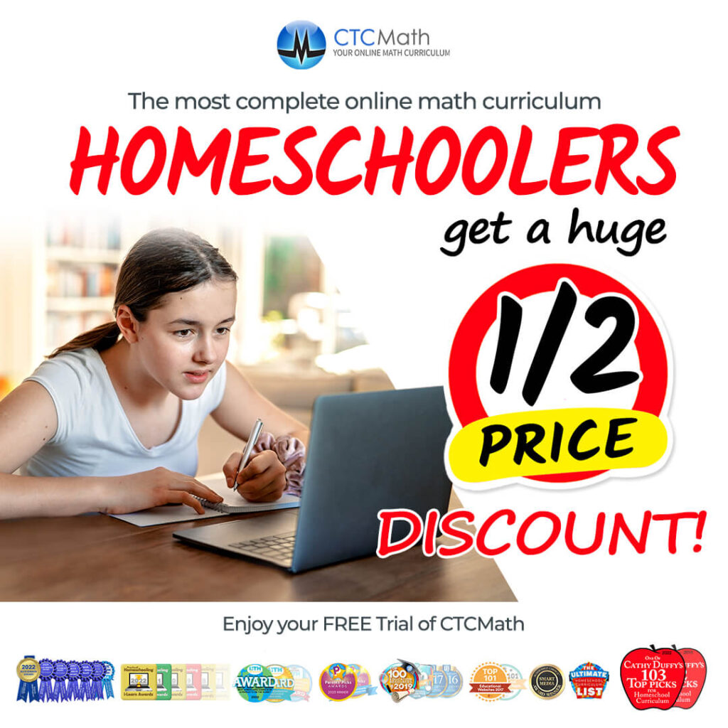 The most complete online math curriculum. Homeschoolers get a huge 1/2 price discount.
