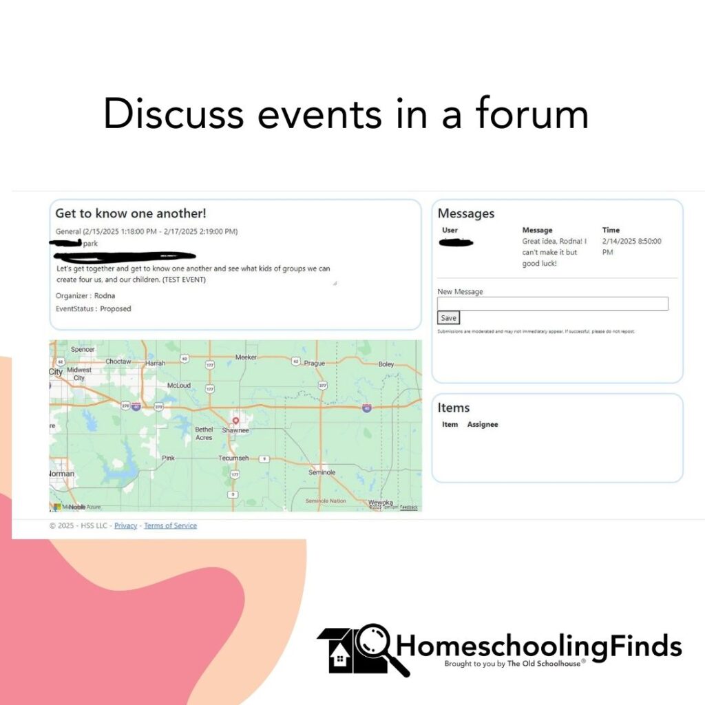 Discuss events in a forum