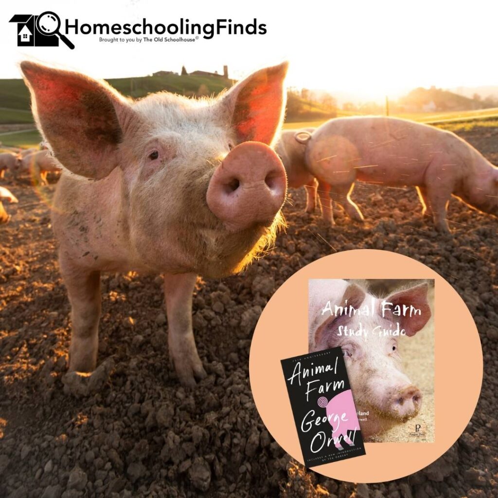 Animal Farm Study Guide from Progeny Press with Pig photo background