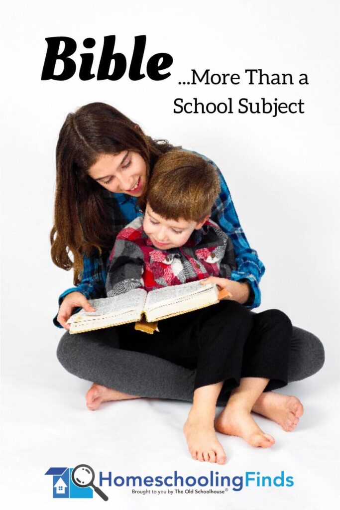 Bible . . . More Than a School Subject woman and boy reading Bible photograph