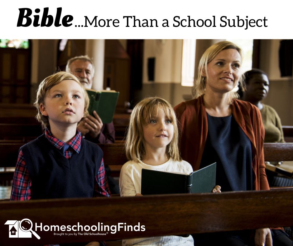 Bible . . . More Than a School Subject with photograph of family at church