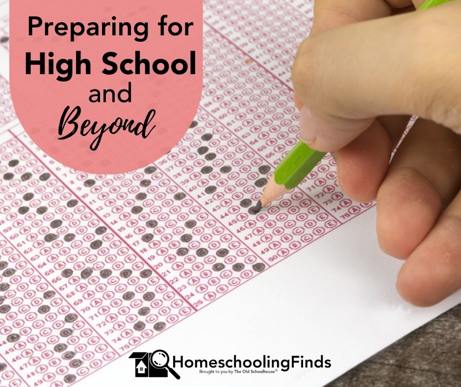 Preparing for High School and Beyond HomeschoolingFinds.com background photograph of standardized test being filled out