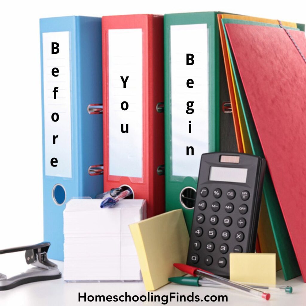 Before You Begin on labels of three-ring binders and other office supplies