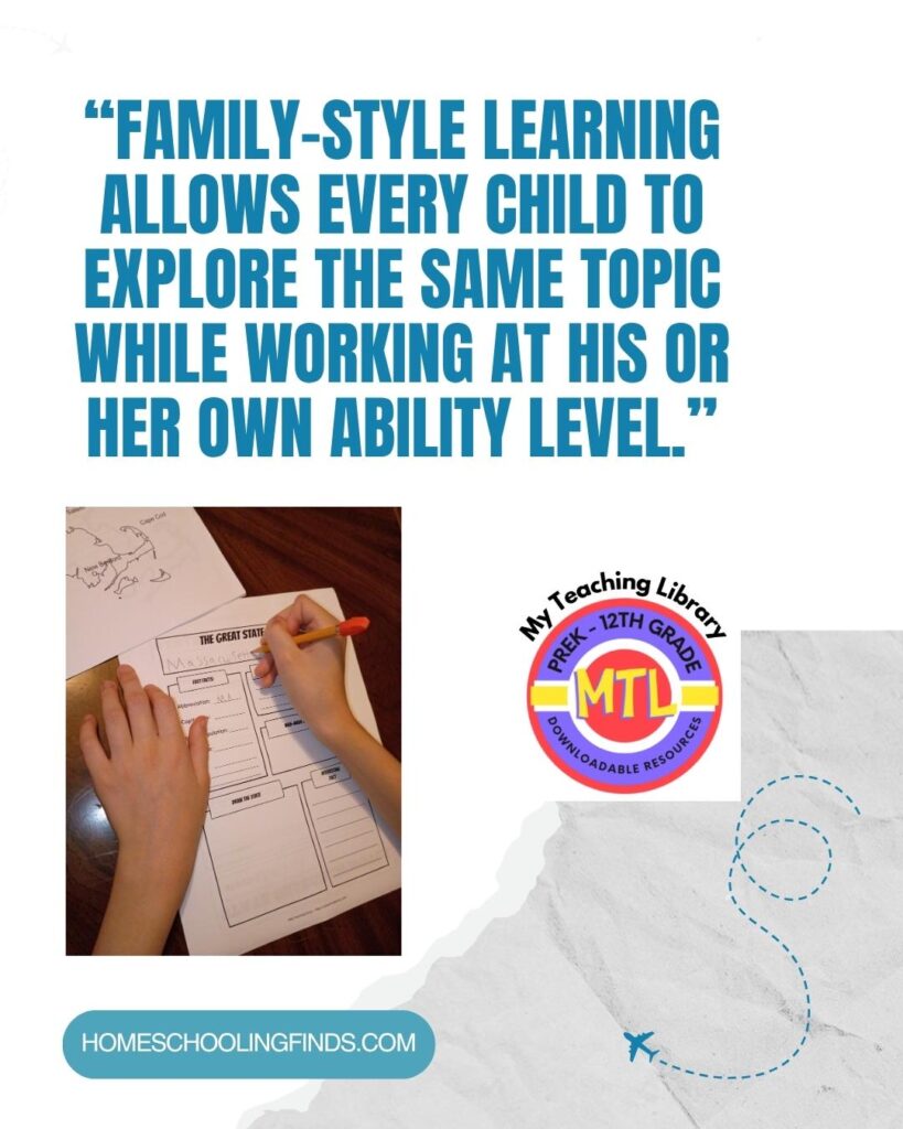 Family-style learning allows every child to explore the same topic while working at his or her own ability level.