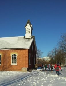 The Old Britannia Schoolhouse in winter