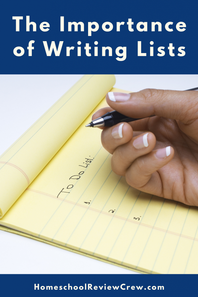The Importance of Writing Lists @ HomeschoolReviewCrew.com